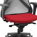 Ver imagem 2 de Kit 02 Cadeiras de Escritório Giratória Presidente Unix P03 Tela Cinza Crepe Vermelho - Lyam Decor