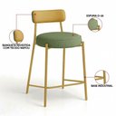 Ver imagem 4 de Kit 3 Banquetas Altas Londres Napoli Hidrorepelente Base Fixa Verde e Amarelo D'Rossi
