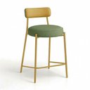 Ver imagem 3 de Kit 3 Banquetas Altas Londres Napoli Hidrorepelente Base Fixa Verde e Amarelo D'Rossi