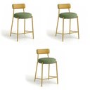 Ver imagem 7 de Kit 3 Banquetas Altas Londres Napoli Hidrorepelente Base Fixa Verde e Amarelo D'Rossi
