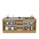 Ver imagem 5 de Cozinha 2 Peças Balcão 3 Gavetas e Balcão com Tampo Campanele Bege/Nogueira/Off White