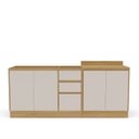 Ver imagem 2 de Cozinha 2 Peças Balcão 3 Gavetas e Balcão com Tampo Campanele Bege/Nogueira/Off White