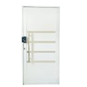 Ver imagem 3 de Porta Pivotante de Alumínio Branco 210x100 com Pux. e Friso com Fechadura Digital Linha 30 - Esquerd