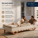 Ver mais imagens de Sofá Cama Casal Lumi 3 Lugares 1,90m Linho com Pillow Top - Bege