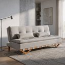 Ver imagem 1 de Sofá Cama Casal Lumi 3 Lugares 1,90m Linho com Pillow Top - Bege