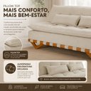Ver imagem 7 de Sofá Cama Casal Lumi 3 Lugares 1,90m Linho com Pillow Top - Bege