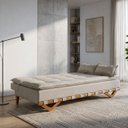 Ver imagem 2 de Sofá Cama Casal Lumi 3 Lugares 1,90m Linho com Pillow Top - Bege