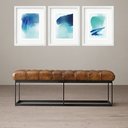 Ver imagem 1 de Kit 3 Quadros Grandes Abstratos Soft Azul 60x48cm:moldura Branca