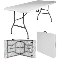 Mesa Maleta Branca Dobrável 1,80m - 1