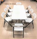 Ver imagem 3 de Mesa Maleta Branca Dobrável 1,80m
