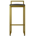 Ver imagem 5 de Banqueta Alta Para Cozinha Sala De Jantar Hanna L02 Dourado Linho Chumbo - Lyam Decor