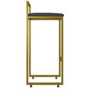 Ver imagem 6 de Banqueta Alta Para Cozinha Sala De Jantar Hanna L02 Dourado Linho Chumbo - Lyam Decor