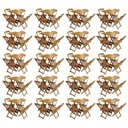 Ver imagem 1 de Kit 20 Jogos De Mesa Com 4 Cadeiras De Madeira Dobravel 60X60 - Mel - Amarelo