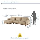 Ver imagem 3 de Sofá Living 260cm Chaise Lado Esquerdo Artheus Linho