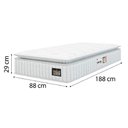 Ver imagem 3 de Cama Box Baú Colchão Solteiro Espuma D33 Vangogh Pillow Top 88x188x70cm Linho Branco Hellen Branco