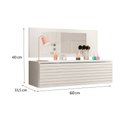 Ver imagem 3 de Penteadeira Com Uma Gaveta Organizadora Para Salão De Maquiagem Painel Com Espelho - Móveis Leartam