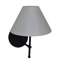 Ver imagem 2 de Arandela De Parede em Alumínio e Cúpula de Algodão Para Sala, Quarto Cabeceira De Cama - Preto e Cúp