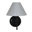 Ver imagem 3 de Arandela De Parede em Alumínio e Cúpula de Algodão Para Sala, Quarto Cabeceira De Cama - Preto e Cúp