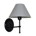 Ver imagem 1 de Arandela De Parede em Alumínio e Cúpula de Algodão Para Sala, Quarto Cabeceira De Cama - Preto e Cúp