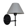 Arandela De Parede em Alumínio e Cúpula de Algodão Para Sala, Quarto Cabeceira De Cama - Preto e Cúp - 1