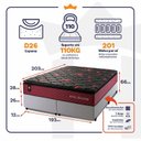 Ver imagem 3 de Conjunto Cama Box c/ Molas Ensacadas Toronto Vermelho King 193x203x66
