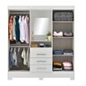 Guarda-Roupa 4 Portas 3 Gavetas GR4366 Branco Agreste Rodial Móveis - 3