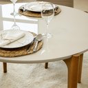 Ver imagem 3 de Mesa de Jantar Luara Universum Redonda 110 cm Tampo Vidro Off White Base Amêndoa
