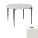 Ver imagem 1 de Mesa de Jantar Luara Universum Redonda 110 cm Tampo Vidro Off White Base Amêndoa
