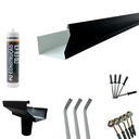 Ver imagem 1 de Kit 2,85 Metros Calha Beiral Galv. Preto com Bico 75mm e Acessórios para Instalação
