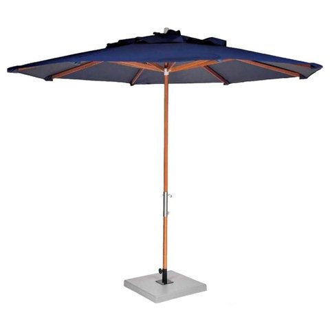 Ombrelone Leblon Azul Royal em Madeira 2,40 Mt (larg) Base 65x65 Cm Central com Tecido Bagun -