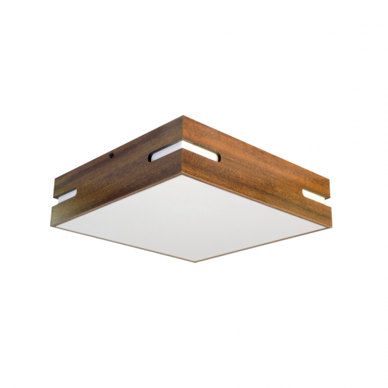 Plafon Madeira MDF Led Quadrado Tabaco 40cm - 3040/40