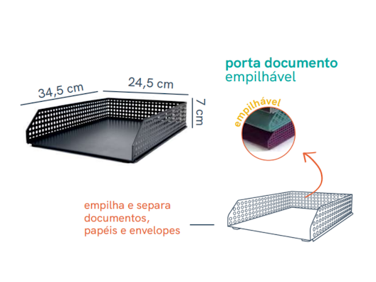PORTA DOCUMENTOS EMPILHAVEL DE MESA - 3