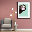 Ver imagem 1 de Quadro Bicho Preguiça Bubble Gum - 60x48cm:madeira Branca
