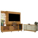 Ver imagem 1 de Estante Home Theater Frizz Plus Cumaru com Rodízios com Aparador para Sala Buffet Mônaco Cumaru Opal