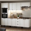 Ver imagem 1 de Cozinha Completa Modulada 5 Módulos Modelo Americano Provençal com Tampo Conecta Branco/Ébano