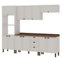 Ver imagem 2 de Cozinha Completa Modulada 5 Módulos Modelo Americano Provençal com Tampo Conecta Branco/Ébano