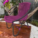 Ver imagem 2 de Kit 4 Cadeiras Decorativa Julia em Corda Náutica e Base em Alumínio Preta/ Rosa