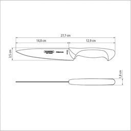 Faca Utility Tramontina Premium com Lâmina em Aço Inox e Cabo de Polipropileno Branco 6" - 3