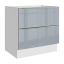 Ver imagem 1 de Balcão de Cozinha 80 Cm 2 Gavetas (sem Tampo) Branco/cinza Lux Madesa Branco/cinza