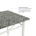 Ver mais imagens de Conjunto Mesa de Jantar com 4 Cadeiras em Aço Carbono e Tampo de Granito Mescla Branco/Preto Monique