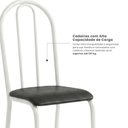 Ver imagem 6 de Conjunto Mesa de Jantar com 4 Cadeiras em Aço Carbono e Tampo de Granito Mescla Branco/Preto Monique