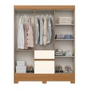 Ver imagem 2 de Guarda Roupa Solteiro Layla Pro 6 Portas de Bater 2 Gavetas MDP Cinamomo-Off White Casa 812 141.5cm