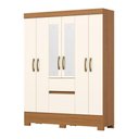 Ver imagem 3 de Guarda Roupa Solteiro Layla Pro 6 Portas de Bater 2 Gavetas MDP Cinamomo-Off White Casa 812 141.5cm