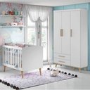 Ver imagem 7 de Berço Americano e Guarda Roupa Infantil Ludmila Branco Bétula com Colchão Gazin – Carolina