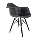 Ver imagem 1 de Conjunto 2 Cadeiras Eames com Braço Preta Polipropileno Sala Jantar Cozinha Escritório