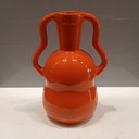 Ver imagem 5 de Vaso Decorativo de Cerâmica Laranja 25x17x17cm Enfeite Sala Mesa Estante Flores