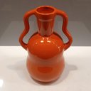 Ver imagem 2 de Vaso Decorativo de Cerâmica Laranja 25x17x17cm Enfeite Sala Mesa Estante Flores