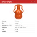 Ver imagem 7 de Vaso Decorativo de Cerâmica Laranja 25x17x17cm Enfeite Sala Mesa Estante Flores