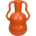 Ver imagem 1 de Vaso Decorativo de Cerâmica Laranja 25x17x17cm Enfeite Sala Mesa Estante Flores