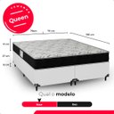 Ver imagem 3 de Cama Box Queen Bipartido + Colchão D33 One Face - 56x158x198cm - e-Shop Casa - Couro